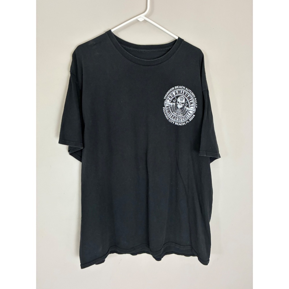 Thunder Beach Graphic T-Shirt Mens XL Black 2nd Amendment Biker Rally 2014 Tee